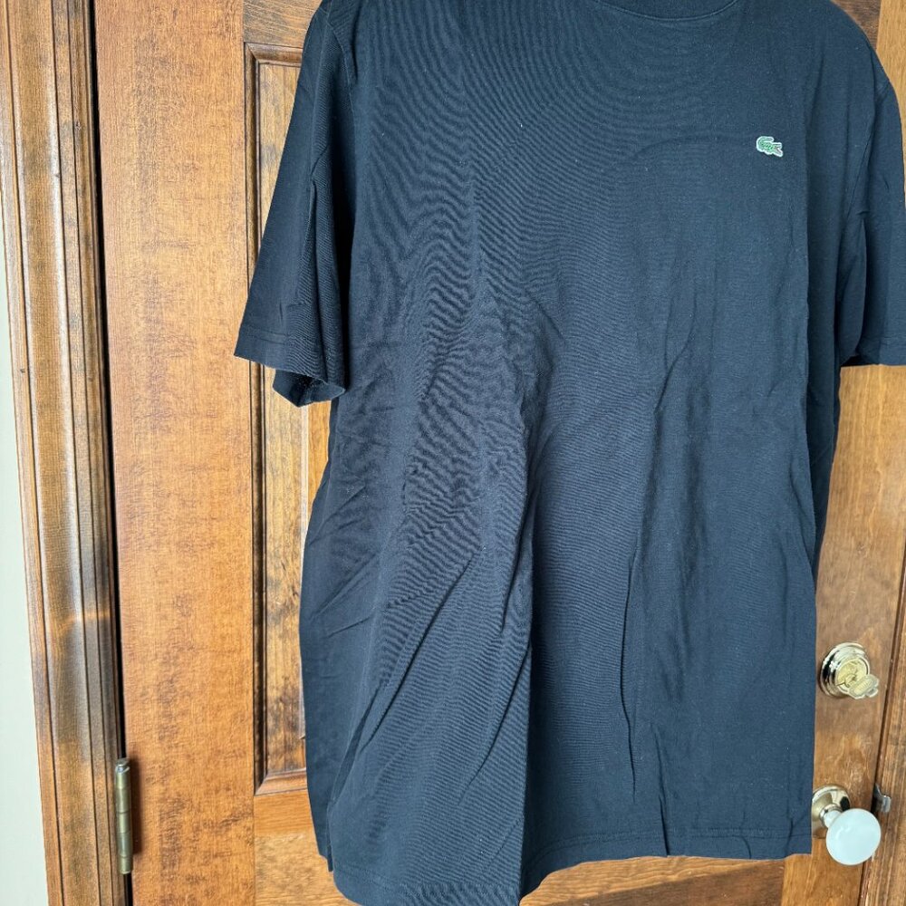 #22 Lacoste Black Crewneck Short Sleeve Tee Size 8 (3XL) - Picture 6 of 11